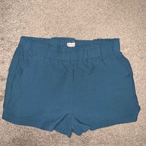 Hem & Thread High Waist Teal Shorts